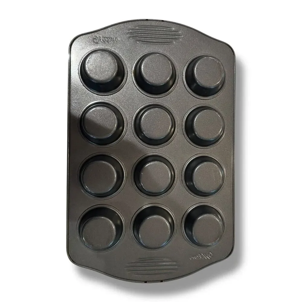 Wilton Mini Muffin Pan Tin Cheese Cake Egg Rounds Non-Stick 12 Holes Heavyweight
